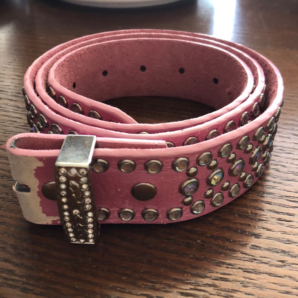 Pink western belt